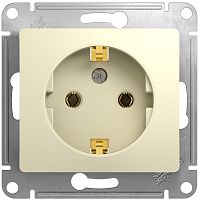 Розетка с заземлением без рамки Systeme Electric Glossa 1-м. бежевый картинка
